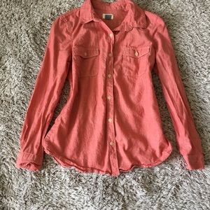 OLD NAVY salmon pink button down top